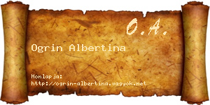 Ogrin Albertina névjegykártya